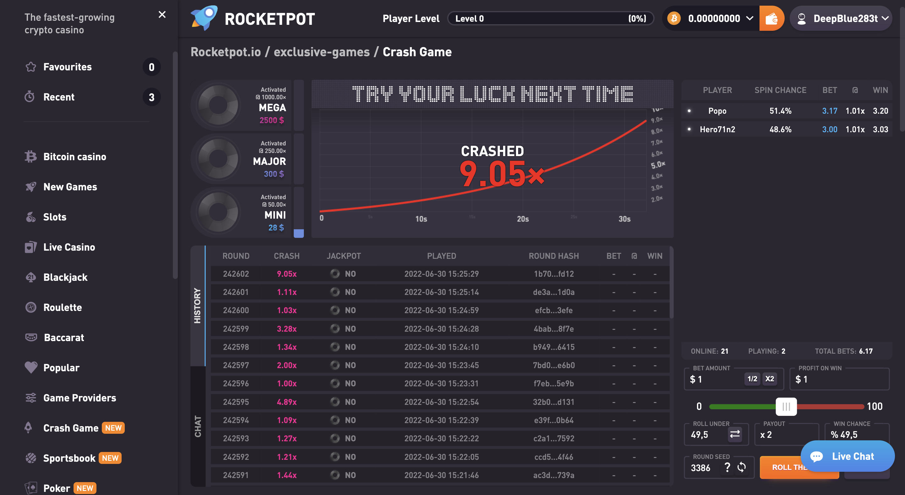 Rocketpot crash