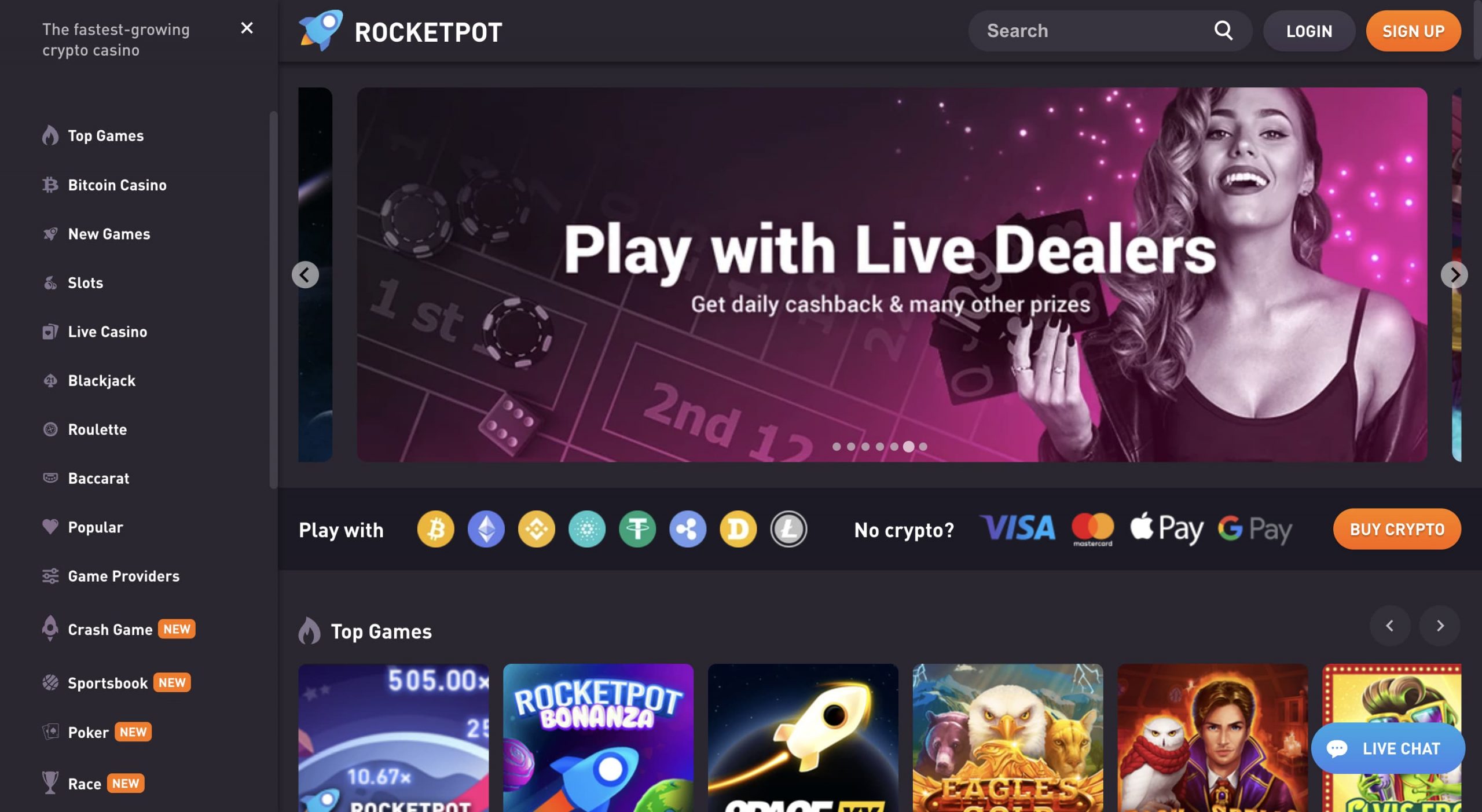 Rocketpot homepage